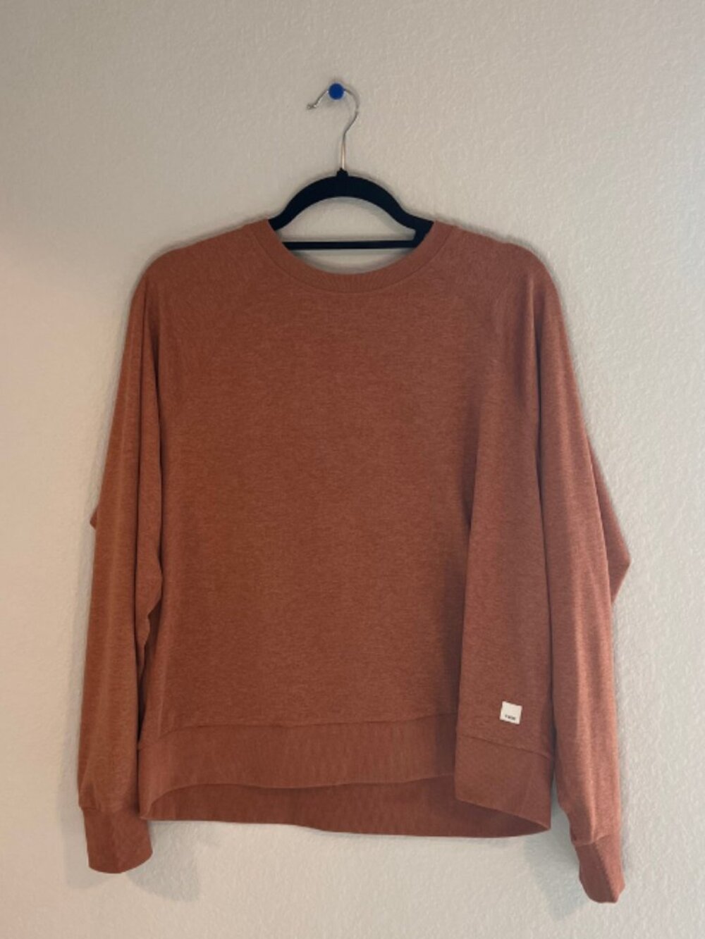 Vuori Rust Heather Long Sleeve Crewneck Pullover Size Large